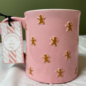 Peppermint & Pine Pink Gingerbread Man Christmas Ceramic Mug